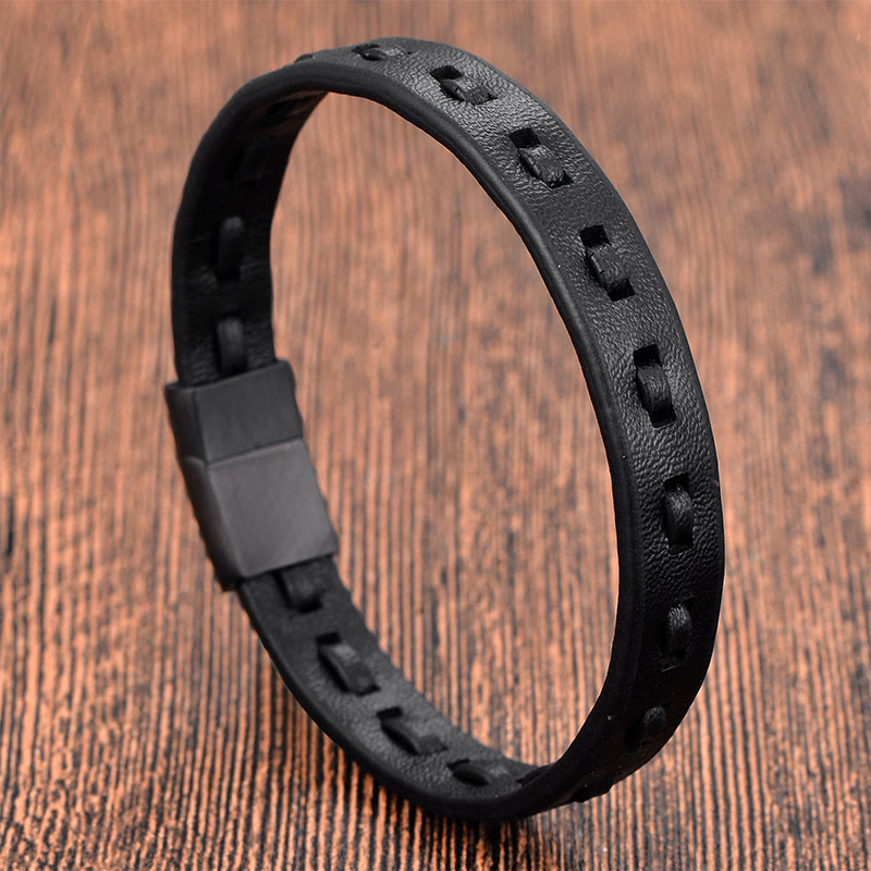 Braccialetto Buddha Stones con fibbia in acciaio al titanio e pelle intrecciata multistrato per la calma - image 11