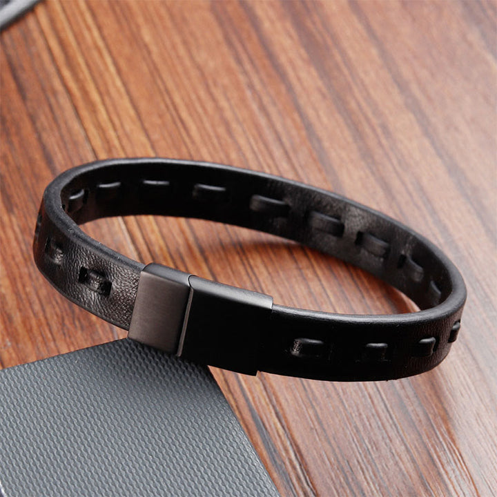 Braccialetto Buddha Stones con fibbia in acciaio al titanio e pelle intrecciata multistrato per la calma - image 12