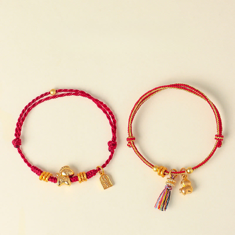 Bracciale regolabile in corda intrecciata con Buddha Stones, anno del cavallo, successo e forza - image 11