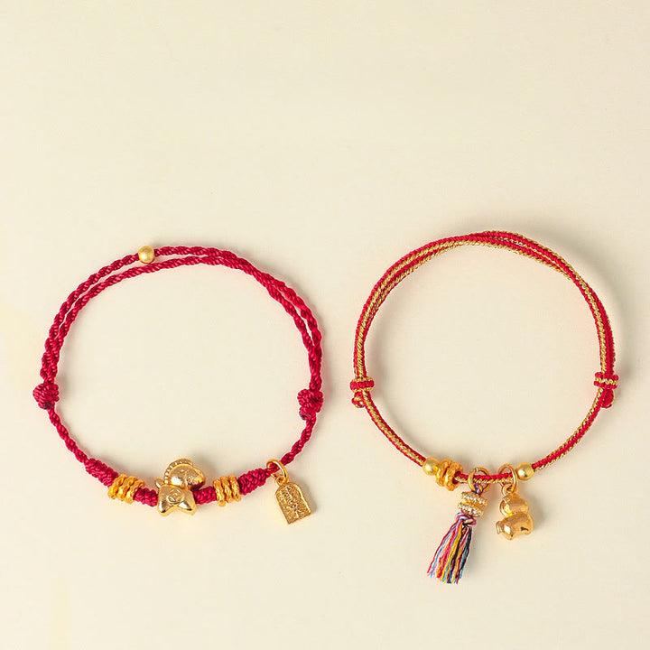 Bracciale regolabile in corda intrecciata con Buddha Stones, anno del cavallo, successo e forza - image 11