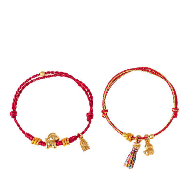 Bracciale regolabile in corda intrecciata con Buddha Stones, anno del cavallo, successo e forza - image 12