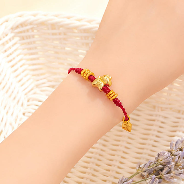 Bracciale regolabile in corda intrecciata con Buddha Stones, anno del cavallo, successo e forza - image 2