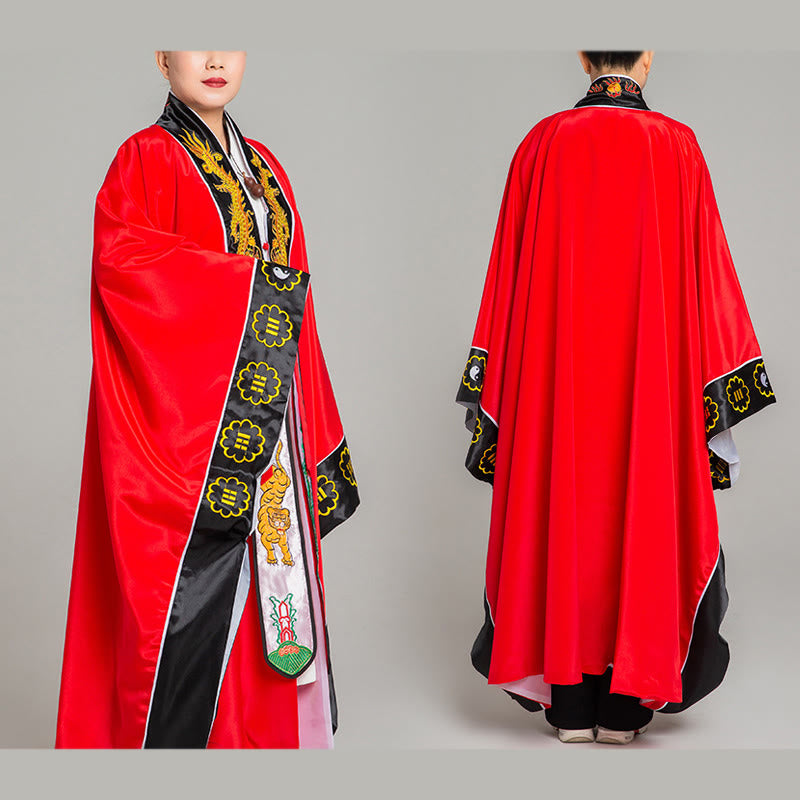Kimono unisex con maniche lunghe e larghe, ricamo Wudang con Buddha Stones , drago e tigre, per cerimonia di Qigong - image 4