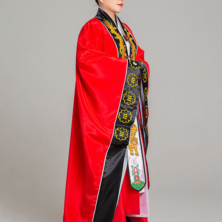 Kimono unisex con maniche lunghe e larghe, ricamo Wudang con Buddha Stones , drago e tigre, per cerimonia di Qigong - image 3