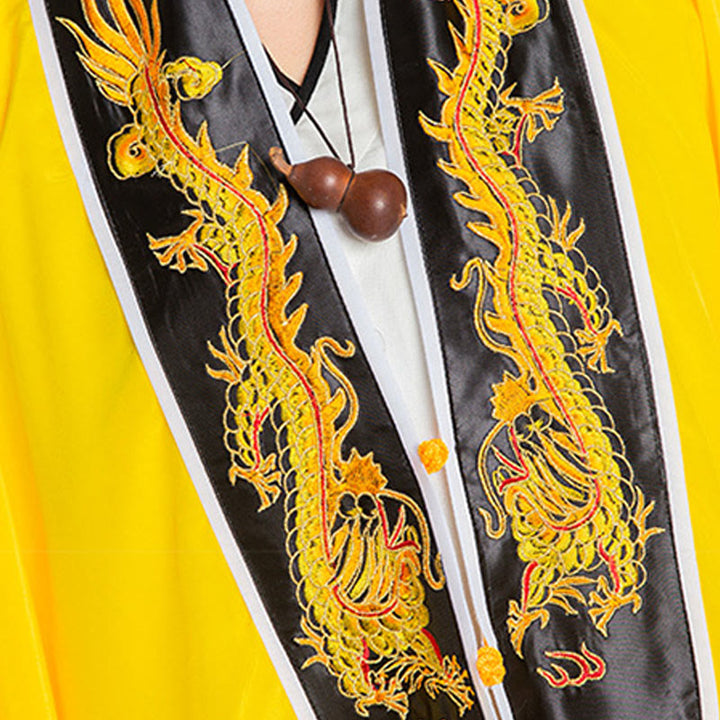 Kimono unisex con maniche lunghe e larghe, ricamo Wudang con Buddha Stones , drago e tigre, per cerimonia di Qigong - image 12
