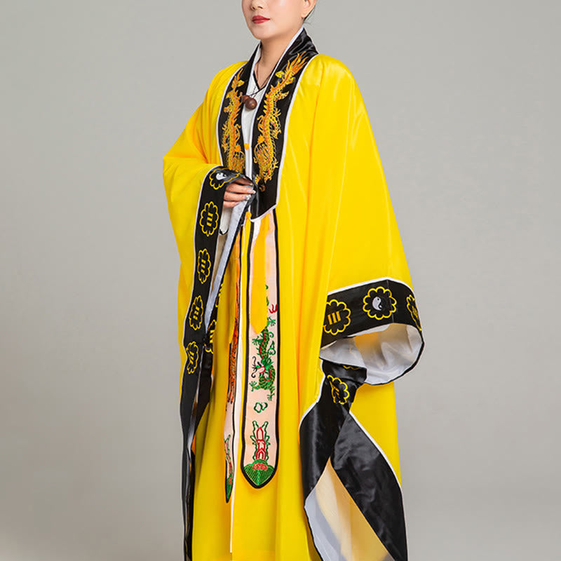Kimono unisex con maniche lunghe e larghe, ricamo Wudang con Buddha Stones , drago e tigre, per cerimonia di Qigong - image 8