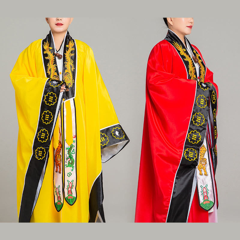 Kimono unisex con maniche lunghe e larghe, ricamo Wudang con Buddha Stones , drago e tigre, per cerimonia di Qigong - image 17