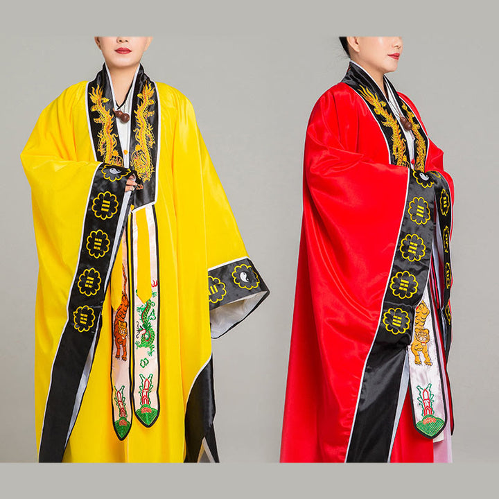 Kimono unisex con maniche lunghe e larghe, ricamo Wudang con Buddha Stones , drago e tigre, per cerimonia di Qigong - image 17