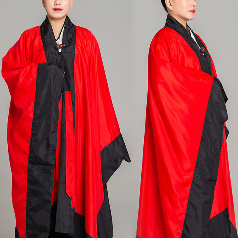 Kimono taoista unisex con maniche lunghe e larghe, tinta unita, per cerimonia di Qigong e Tai Chi , Buddha Stones Wudang - Rosso - 2XL- ADATTO PER USA/ UK/AU/ EU- XL - image 11