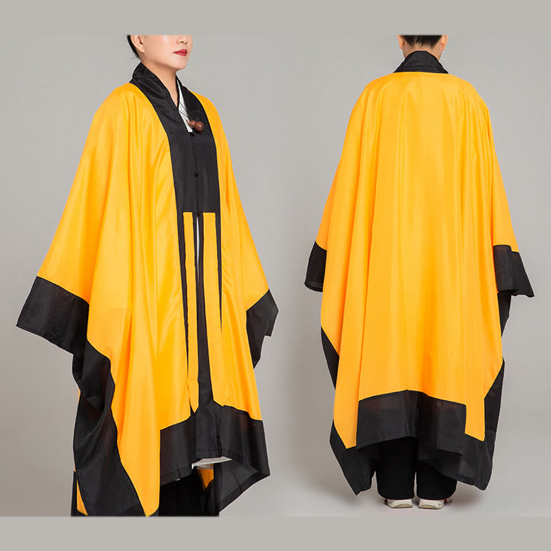 Kimono taoista unisex con maniche lunghe e larghe, tinta unita, per cerimonia di Qigong e Tai Chi , Buddha Stones Wudang - Giallo - 2XL- ADATTO PER USA/ UK/AU/ EU- XL - image 0