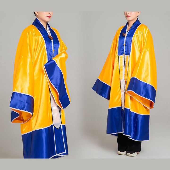 Kimono unisex con maniche lunghe e larghe, ricamo a gru Wudang, motivo Buddha Stones, per cerimonia Qigong Tai Chi. - image 8