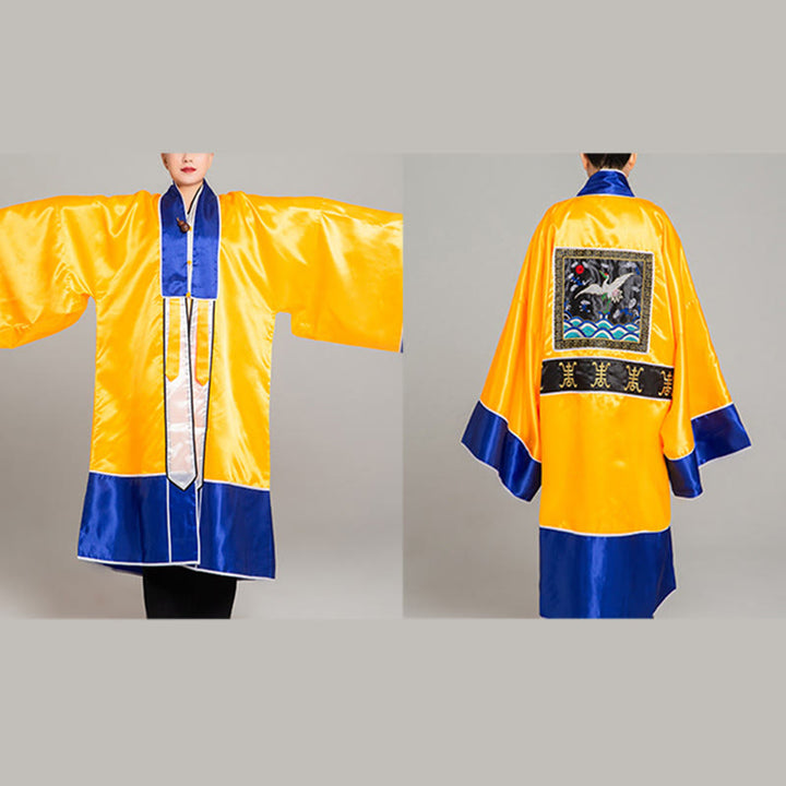 Kimono unisex con maniche lunghe e larghe, ricamo a gru Wudang, motivo Buddha Stones, per cerimonia Qigong Tai Chi. - image 11