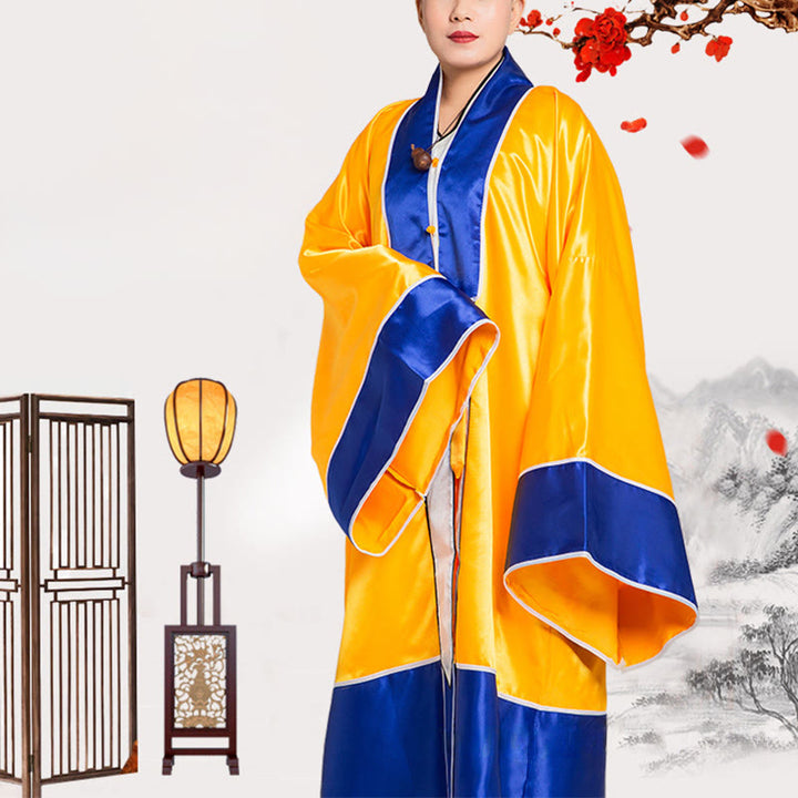 Kimono unisex con maniche lunghe e larghe, ricamo a gru Wudang, motivo Buddha Stones, per cerimonia Qigong Tai Chi. - image 12
