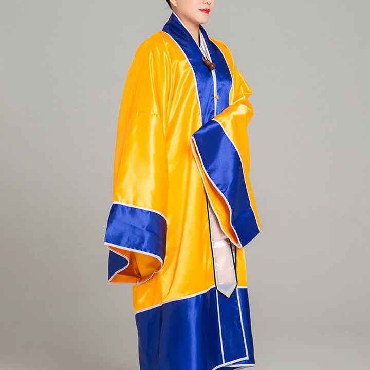 Kimono unisex con maniche lunghe e larghe, ricamo a gru Wudang, motivo Buddha Stones, per cerimonia Qigong Tai Chi. - image 9