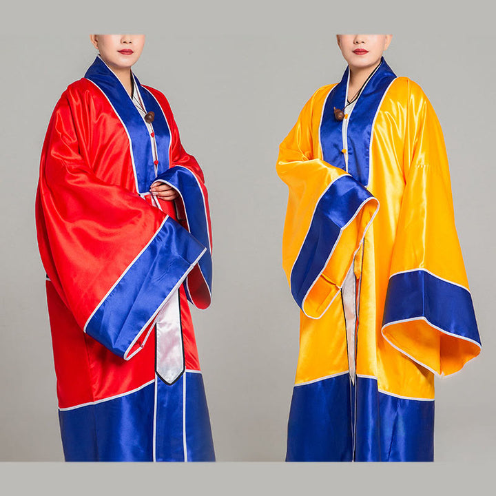 Kimono unisex con maniche lunghe e larghe, ricamo a gru Wudang, motivo Buddha Stones, per cerimonia Qigong Tai Chi. - image 0
