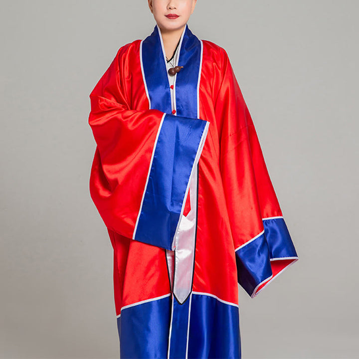 Kimono unisex con maniche lunghe e larghe, ricamo a gru Wudang, motivo Buddha Stones, per cerimonia Qigong Tai Chi. - Rosso - 2XL- ADATTO A US/ UK/AU/ EU- XL - image 1