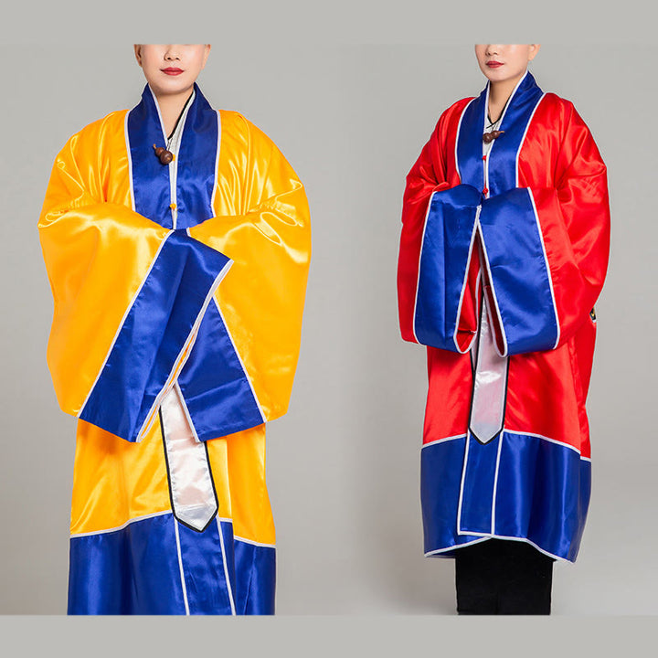 Kimono unisex con maniche lunghe e larghe, ricamo a gru Wudang, motivo Buddha Stones, per cerimonia Qigong Tai Chi. - image 18