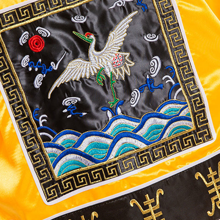 Kimono unisex con maniche lunghe e larghe, ricamo a gru Wudang, motivo Buddha Stones, per cerimonia Qigong Tai Chi. - image 16