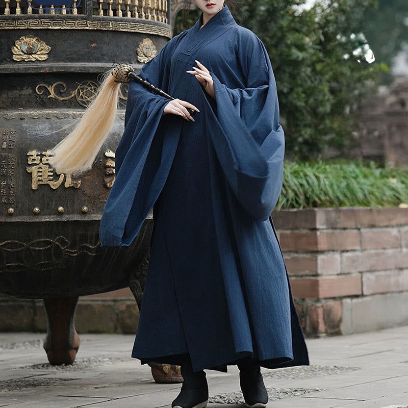 Buddha Stones Autunno Inverno Wudang Tradizionale Tai Chi Arti Marziali Cerimonia Lino Manica Lunga Unisex Taoista Lungo Abito - image 4