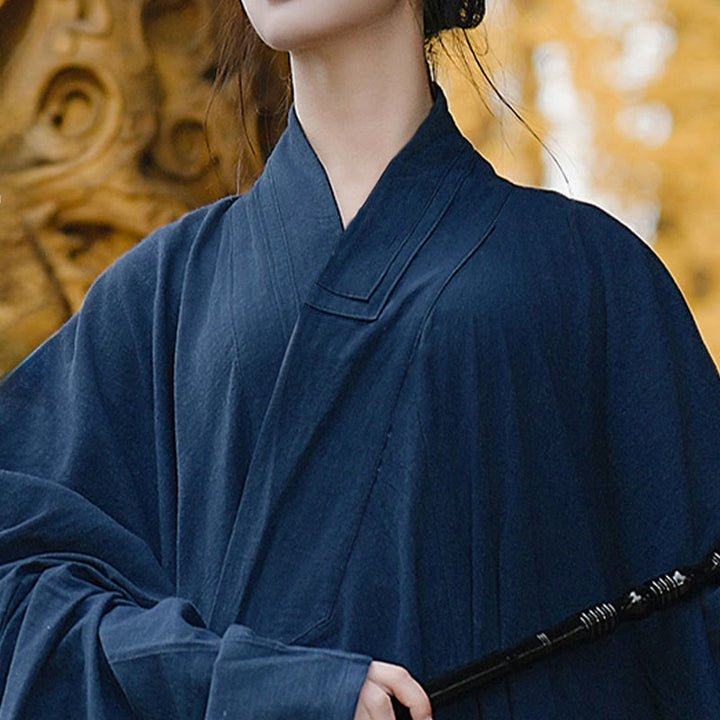 Buddha Stones Autunno Inverno Wudang Tradizionale Tai Chi Arti Marziali Cerimonia Lino Manica Lunga Unisex Taoista Lungo Abito - image 5