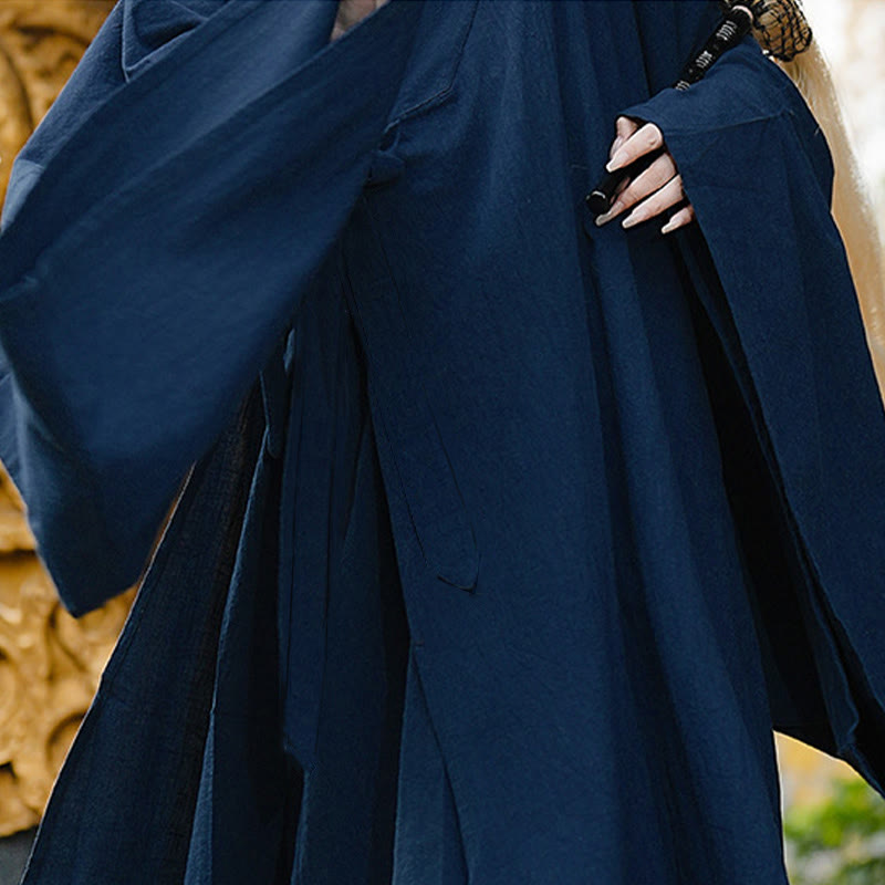 Buddha Stones Autunno Inverno Wudang Tradizionale Tai Chi Arti Marziali Cerimonia Lino Manica Lunga Unisex Taoista Lungo Abito - image 6