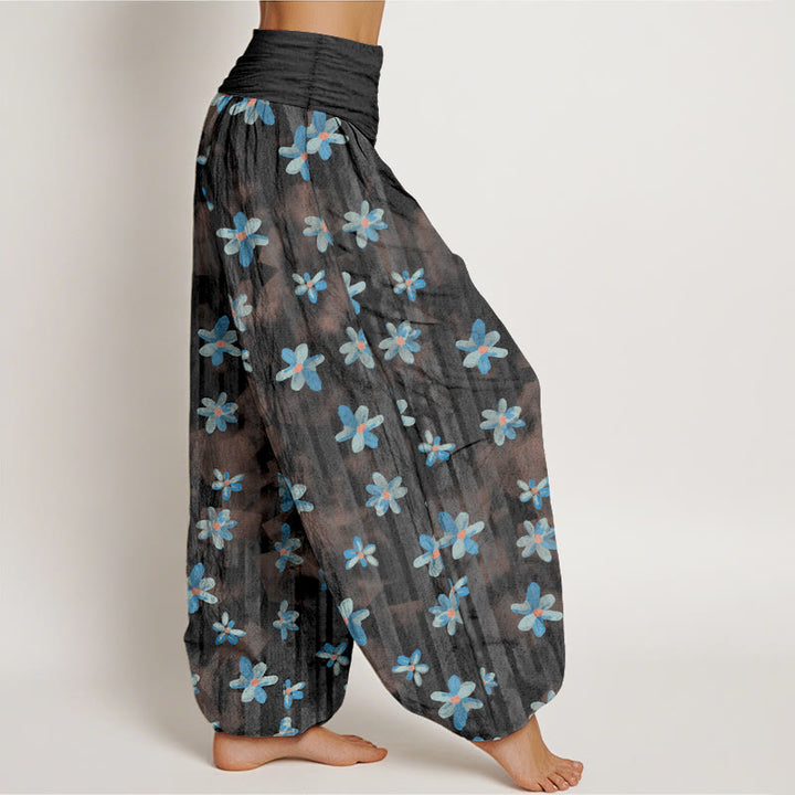 Pantaloni harem da donna con elastico in vita, in cotone, stile semplice, motivo floreale, motivo Buddha Stones - image 10