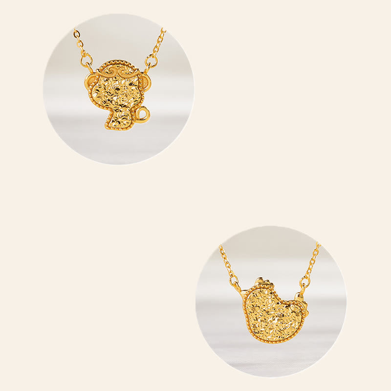 Collana con ciondolo a forma di moneta in argento sterling 925, Buddha Stones, anno del cavallo, zodiaco cinese, catena di benedizione - image 37