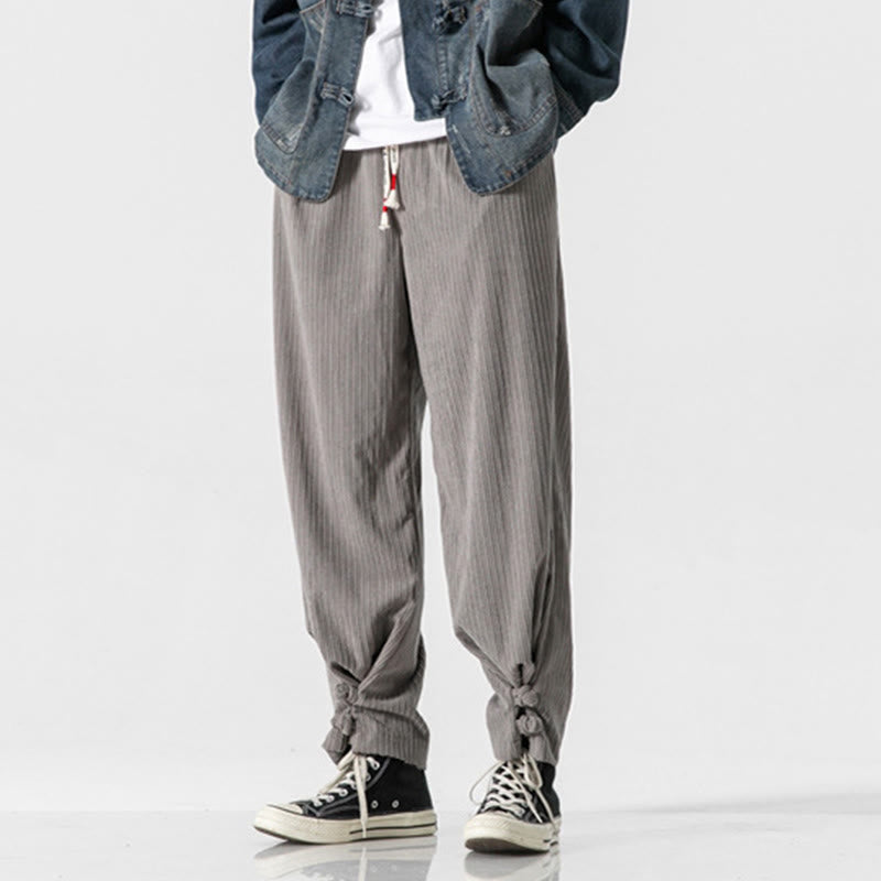 Pantaloni a gamba dritta in cotone con tasche e bottoni, modello Buddha Stones , da uomo, autunno inverno - image 5