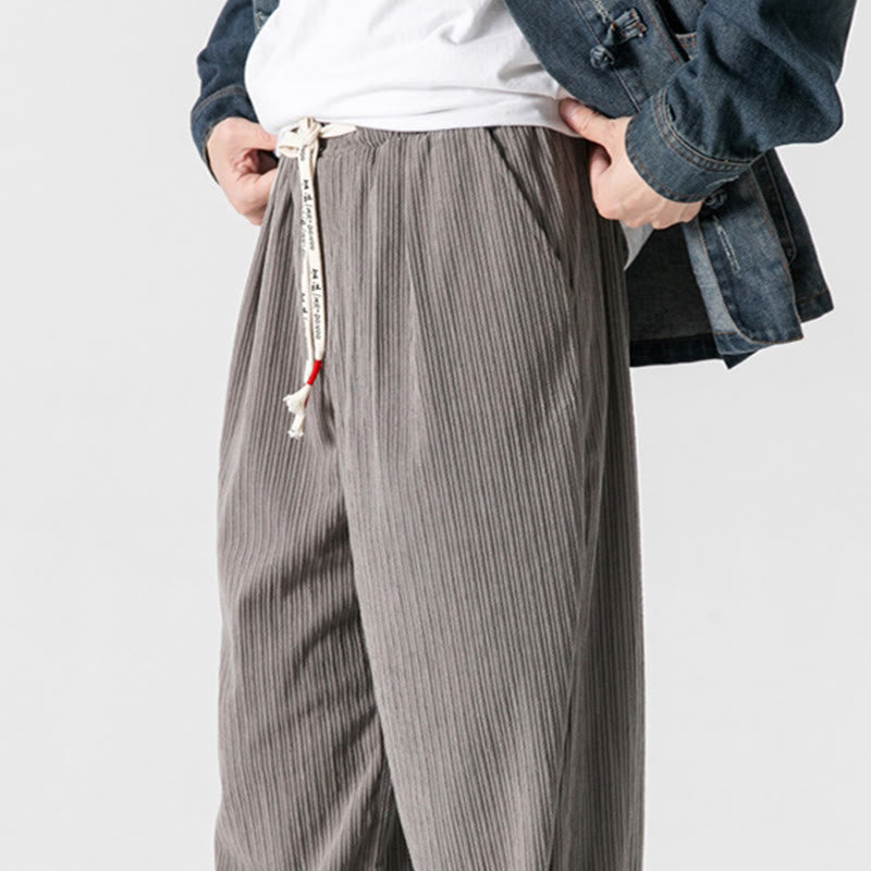 Pantaloni a gamba dritta in cotone con tasche e bottoni, modello Buddha Stones , da uomo, autunno inverno - image 11