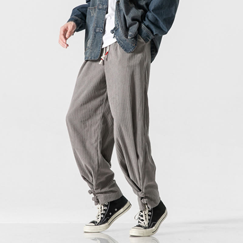 Pantaloni a gamba dritta in cotone con tasche e bottoni, modello Buddha Stones , da uomo, autunno inverno - image 9