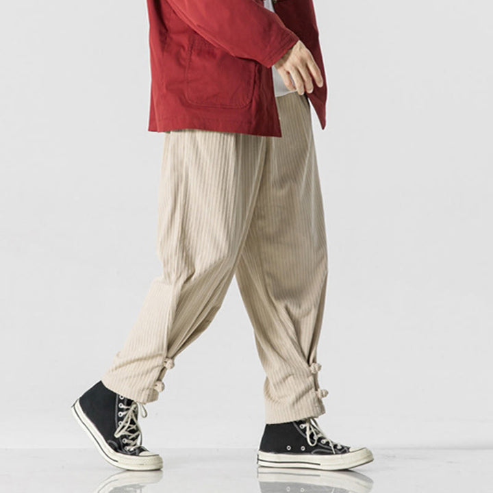 Pantaloni a gamba dritta in cotone con tasche e bottoni, modello Buddha Stones , da uomo, autunno inverno - image 20