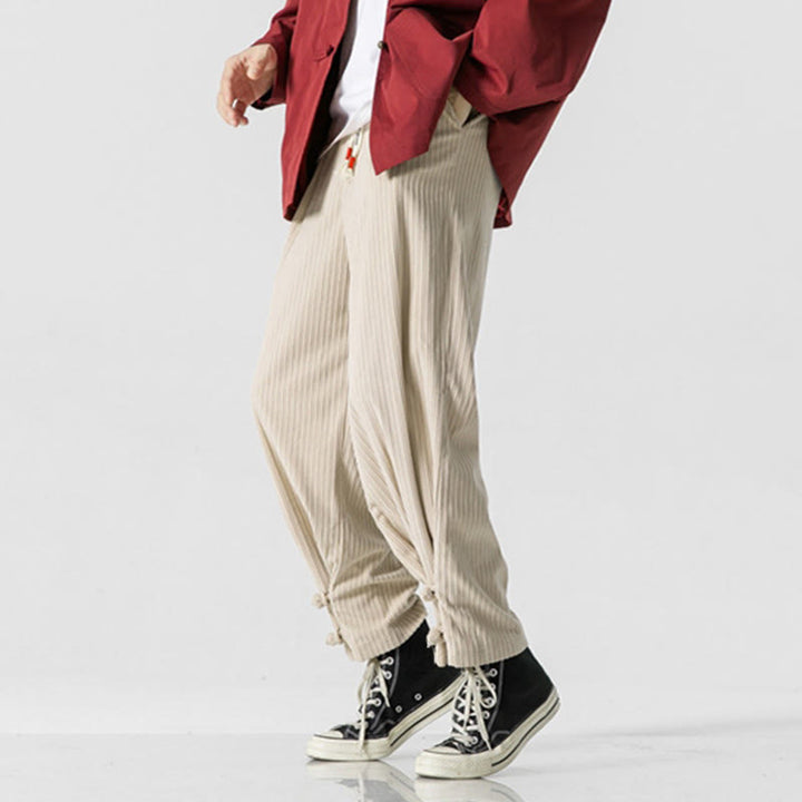 Pantaloni a gamba dritta in cotone con tasche e bottoni, modello Buddha Stones , da uomo, autunno inverno - image 21