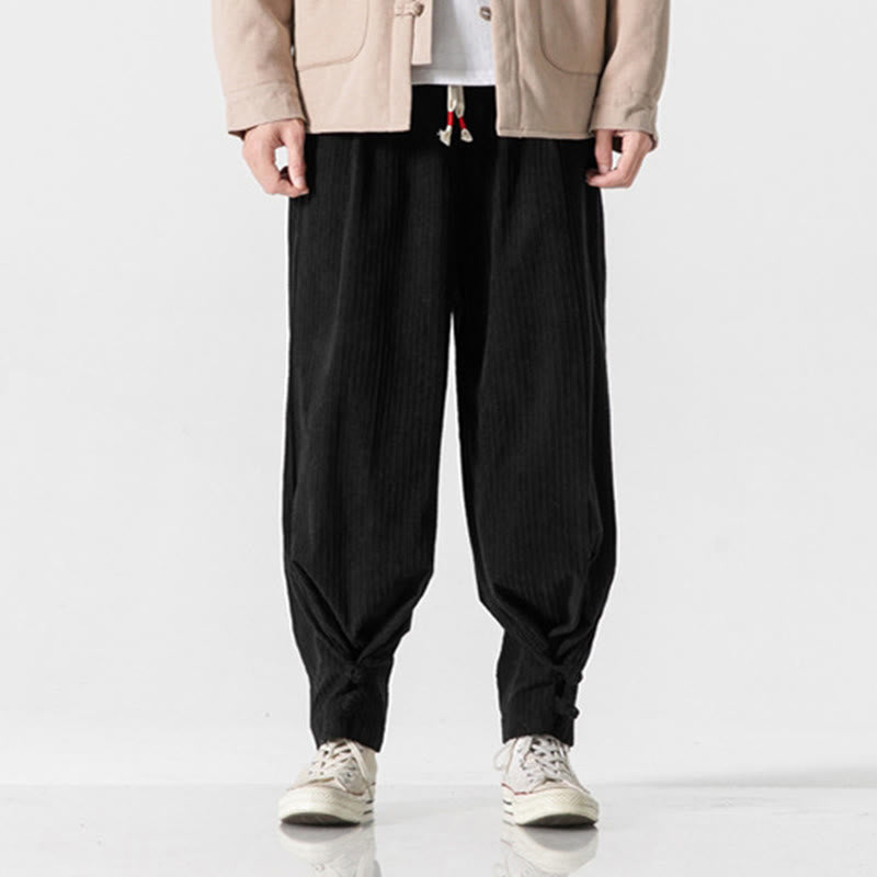 Pantaloni a gamba dritta in cotone con tasche e bottoni, modello Buddha Stones , da uomo, autunno inverno - Nero - US/UK/AU46, EU56 (5XL) - image 23