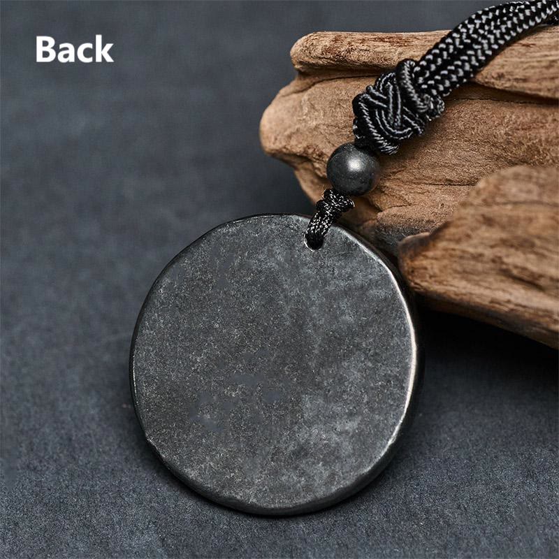 Collana con ciondolo in pietra di shungite autentica con protezione Bagua Yin Yang Buddha Stones - image 9