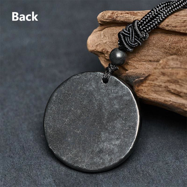 Collana con ciondolo in pietra di shungite autentica con protezione Bagua Yin Yang Buddha Stones - image 9