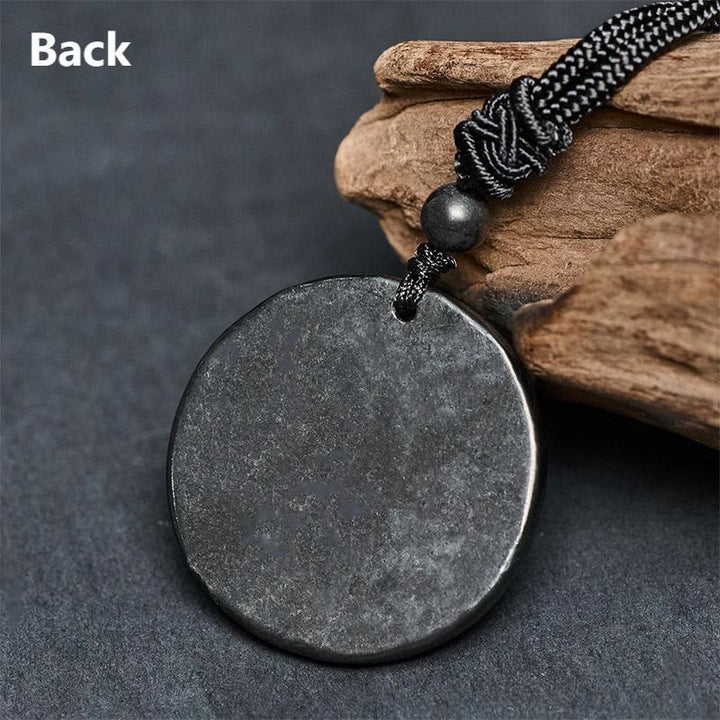 Collana con ciondolo di protezione Yin Yang in pietra di shungite naturale autentica Buddha Stones - image 9