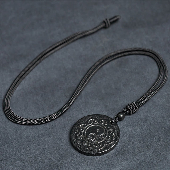 Buddha Stones Tai Chi Simbolo Yin Yang Collana con ciondolo in pietra di shungite autentica Forza interiore - image 6