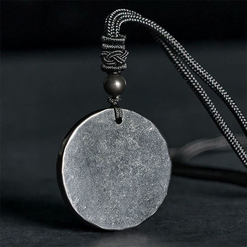 Collana con ciondolo di protezione in pietra di shungite autentica con cerchio Buddha Stones dal design semplice - Pietra di shungite (Protezione ♥ Radicamento) - 35-40 mm - image 0