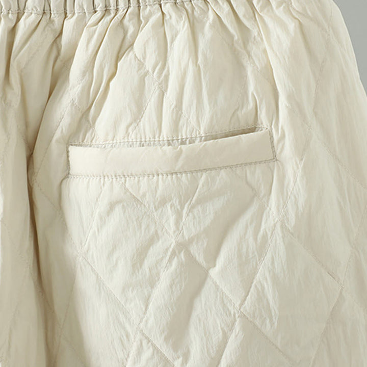 Pantaloni da donna spessi con tasche e motivo a rombi con fiori rosa Buddha Stones - image 9