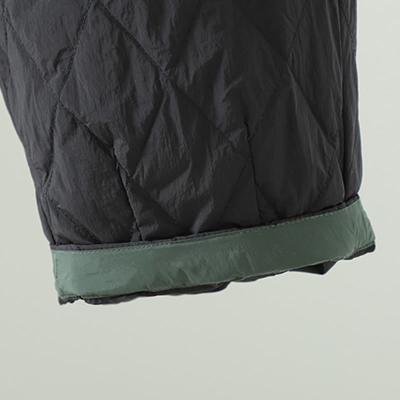 Pantaloni da donna spessi con tasche e motivo a rombi con fiori rosa Buddha Stones - image 15