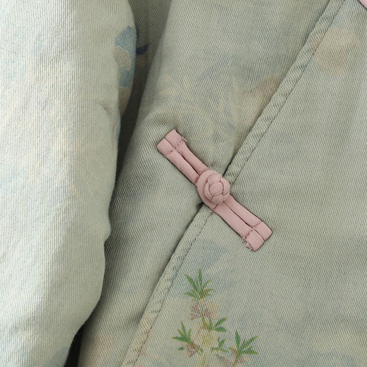 Cappotto da donna con maniche lunghe e collo rotondo, motivo floreale con bottoni a rana Buddha Stones  - image 16