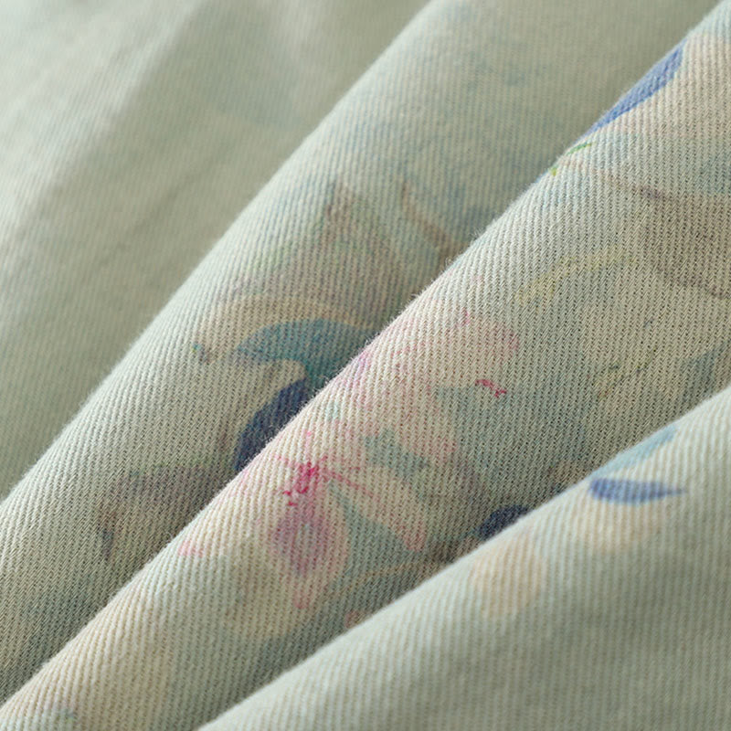 Cappotto da donna con maniche lunghe e collo rotondo, motivo floreale con bottoni a rana Buddha Stones  - image 19