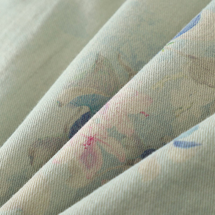 Cappotto da donna con maniche lunghe e collo rotondo, motivo floreale con bottoni a rana Buddha Stones  - image 19