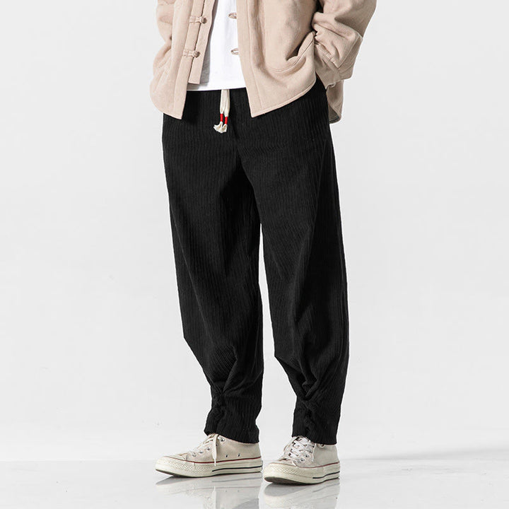 Pantaloni a gamba dritta in cotone con tasche e bottoni, modello Buddha Stones , da uomo, autunno inverno - image 28