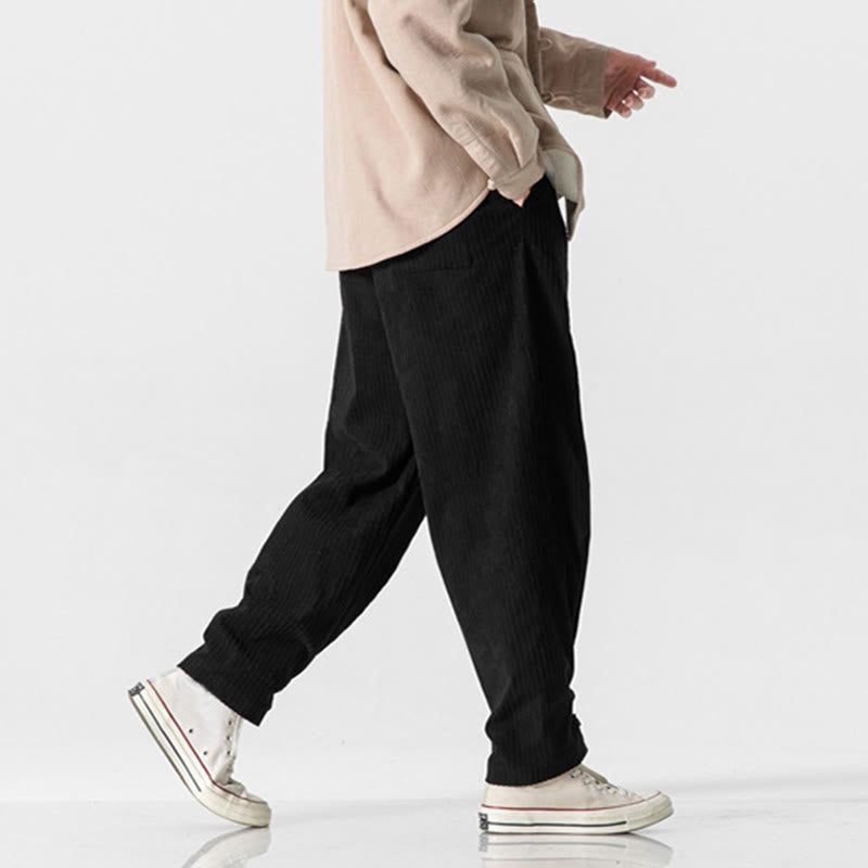 Pantaloni a gamba dritta in cotone con tasche e bottoni, modello Buddha Stones , da uomo, autunno inverno - image 25