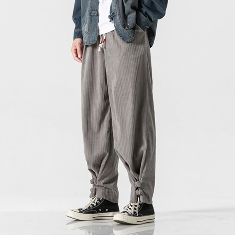 Pantaloni a gamba dritta in cotone con tasche e bottoni, modello Buddha Stones , da uomo, autunno inverno - image 2