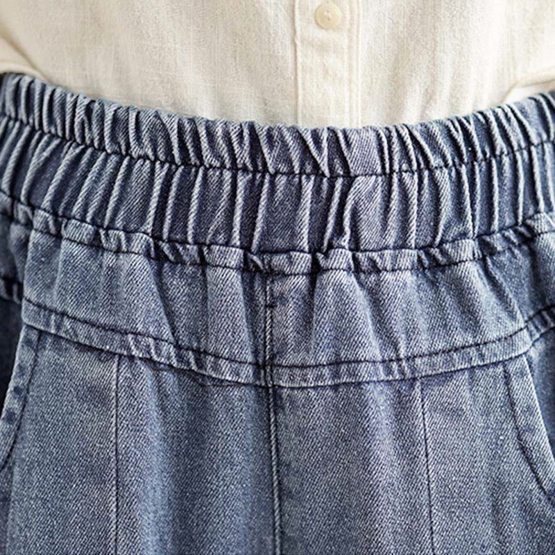 Pantaloni a gamba larga con tasche e vita alta da donna, modello Buddha Stones Fall Vintage Distressed Design - image 6