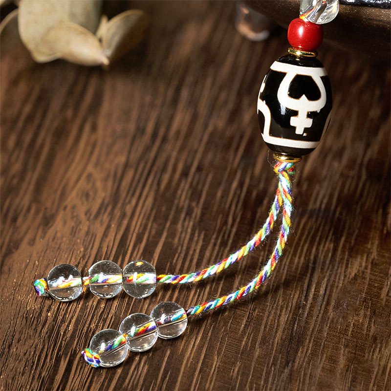 Buddha Stones 108 perline Liuli Crystal Dzi Bead Agata Blessing Nappa Mala - image 6