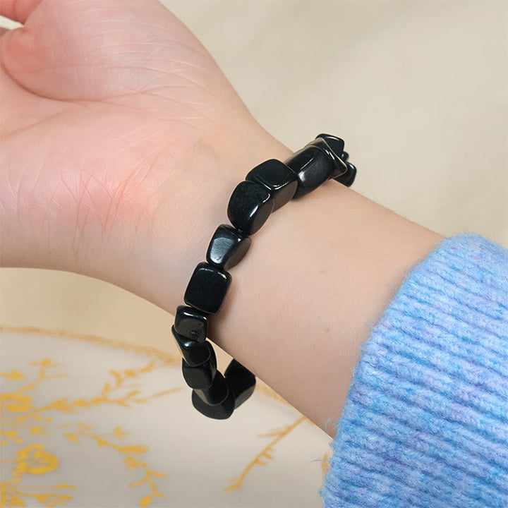 Braccialetto di perline di protezione in pietra di shungite naturale autentica Buddha Stones da 8 mm - image 3