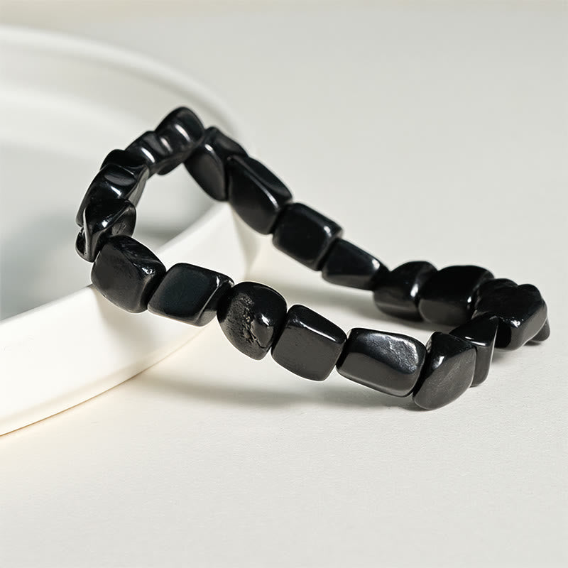 Braccialetto di perline di protezione in pietra di shungite naturale autentica Buddha Stones da 8 mm - image 2
